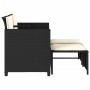 Sofá de jardín 2 plazas con mesa y taburetes ratán PE negro de , Conjuntos de jardín - Ref: Foro24-368416, Precio: 224,47 €, ...