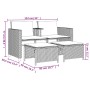 Sofá de jardín 2 plazas con mesa y taburetes ratán PE negro de , Conjuntos de jardín - Ref: Foro24-368416, Precio: 224,47 €, ...
