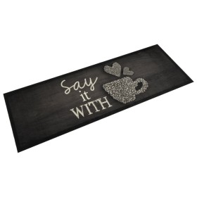 Alfombra de cocina lavable terciopelo negro taza 60x180 cm de , Felpudos - Ref: Foro24-4005594, Precio: 39,53 €, Descuento: %