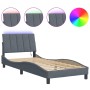 Estructura cama con luces LED terciopelo gris oscuro 90x200 cm de , Camas y somieres - Ref: Foro24-3213758, Precio: 161,06 €,...