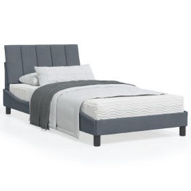 Estructura cama con luces LED terciopelo gris oscuro 100x200 cm de , Camas y somieres - Ref: Foro24-3213764, Precio: 154,71 €...