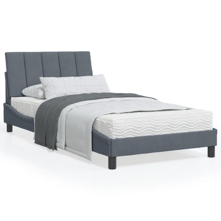 Estructura cama con luces LED terciopelo gris oscuro 100x200 cm de , Camas y somieres - Ref: Foro24-3213764, Precio: 154,71 €...