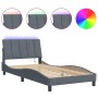 Estructura cama con luces LED terciopelo gris oscuro 100x200 cm de , Camas y somieres - Ref: Foro24-3213764, Precio: 154,71 €...