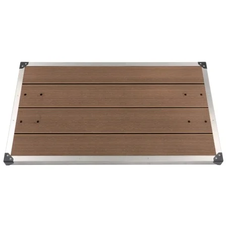 Plato de ducha de jardín WPC acero inoxidable marrón 110x62 cm de vidaXL, Platos de ducha - Ref: Foro24-48204, Precio: 104,14...