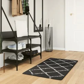 Alfombra de pelo largo moderna PAMPLONA negro y crema 60x110 cm de , Alfombras - Ref: Foro24-375404, Precio: 20,45 €, Descuen...