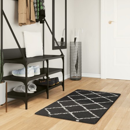 Alfombra de pelo largo moderna PAMPLONA negro y crema 60x110 cm de , Alfombras - Ref: Foro24-375404, Precio: 18,57 €, Descuen...
