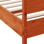Estructura cama con cabecero madera pino marrón cera 200x200 cm de , Camas y somieres - Ref: Foro24-3216371, Precio: 273,67 €...