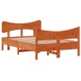 Estructura cama con cabecero madera pino marrón cera 120x200 cm de , Camas y somieres - Ref: Foro24-3216386, Precio: 203,72 €...