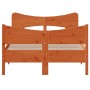 Estructura cama con cabecero madera pino marrón cera 120x200 cm de , Camas y somieres - Ref: Foro24-3216386, Precio: 203,72 €...