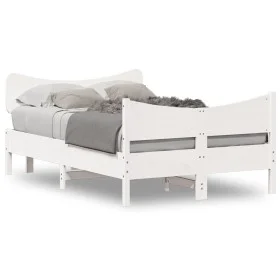 Estructura de cama con cabecero madera pino blanco 120x190 cm de , Camas y somieres - Ref: Foro24-3216400, Precio: 197,63 €, ...