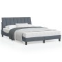Estructura cama con cabecero terciopelo gris oscuro 140x200 cm de , Camas y somieres - Ref: Foro24-3207850, Precio: 188,68 €,...