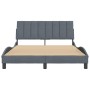 Estructura cama con cabecero terciopelo gris oscuro 140x200 cm de , Camas y somieres - Ref: Foro24-3207850, Precio: 188,68 €,...