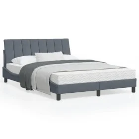 Estructura cama con cabecero terciopelo gris oscuro 140x190 cm de , Camas y somieres - Ref: Foro24-3207844, Precio: 183,22 €,...