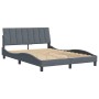 Estructura cama con cabecero terciopelo gris oscuro 140x190 cm de , Camas y somieres - Ref: Foro24-3207844, Precio: 190,55 €,...