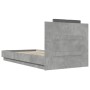 Cama con cabecero madera de ingeniería gris hormigón 75x190 cm de , Camas y somieres - Ref: Foro24-3209978, Precio: 131,97 €,...