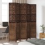 Biombo separador de 5 paneles madera paulownia marrón oscuro de , Divisores de ambientes - Ref: Foro24-358712, Precio: 169,10...