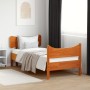 Estructura cama con cabecero madera pino marrón cera 90x200 cm de , Camas y somieres - Ref: Foro24-3216392, Precio: 160,57 €,...