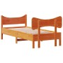 Estructura cama con cabecero madera pino marrón cera 90x200 cm de , Camas y somieres - Ref: Foro24-3216392, Precio: 160,57 €,...