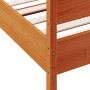 Estructura cama con cabecero madera pino marrón cera 90x200 cm de , Camas y somieres - Ref: Foro24-3216392, Precio: 160,57 €,...