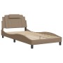 Estructura de cama cabecero cuero sintético capuchino 100x200cm de , Camas y somieres - Ref: Foro24-3208079, Precio: 143,43 €...