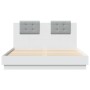 Estructura cama con cabecero madera ingeniería blanco 150x200cm de , Camas y somieres - Ref: Foro24-3209912, Precio: 183,21 €...