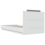 Estructura cama con cabecero madera ingeniería blanco 100x200cm de , Camas y somieres - Ref: Foro24-3209933, Precio: 157,46 €...