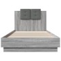 Cama con cabecero madera de ingeniería gris Sonoma 100x200 cm de , Camas y somieres - Ref: Foro24-3209938, Precio: 157,61 €, ...
