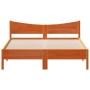 Estructura cama con cabecero madera pino marrón cera 160x200 cm de , Camas y somieres - Ref: Foro24-3216365, Precio: 202,14 €...