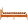 Estructura cama con cabecero madera pino marrón cera 160x200 cm de , Camas y somieres - Ref: Foro24-3216365, Precio: 202,14 €...