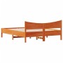 Estructura cama con cabecero madera pino marrón cera 160x200 cm de , Camas y somieres - Ref: Foro24-3216365, Precio: 202,14 €...