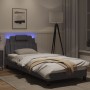 Estructura de cama con luces LED cuero sintético gris 90x190 cm de , Camas y somieres - Ref: Foro24-3213990, Precio: 153,63 €...