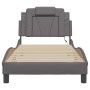 Estructura de cama con luces LED cuero sintético gris 90x190 cm de , Camas y somieres - Ref: Foro24-3213990, Precio: 153,63 €...
