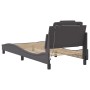 Estructura de cama con luces LED cuero sintético gris 90x190 cm de , Camas y somieres - Ref: Foro24-3213990, Precio: 153,63 €...