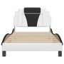 Estructura cama con LED cuero sintético blanco negro 100x200 cm de , Camas y somieres - Ref: Foro24-3214007, Precio: 152,86 €...