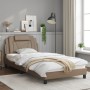 Estructura de cama con LED cuero sintético capuchino 100x200 cm de , Camas y somieres - Ref: Foro24-3214005, Precio: 149,05 €...