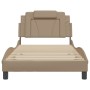 Estructura de cama con LED cuero sintético capuchino 100x200 cm de , Camas y somieres - Ref: Foro24-3214005, Precio: 149,05 €...