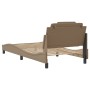 Estructura de cama con LED cuero sintético capuchino 100x200 cm de , Camas y somieres - Ref: Foro24-3214005, Precio: 149,05 €...