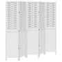 Biombo separador de 5 paneles madera maciza Paulownia blanco de , Divisores de ambientes - Ref: Foro24-358727, Precio: 154,53...