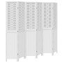 Biombo separador de 6 paneles madera maciza Paulownia blanco de , Divisores de ambientes - Ref: Foro24-358731, Precio: 192,41...