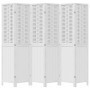 Biombo separador de 6 paneles madera maciza Paulownia blanco de , Divisores de ambientes - Ref: Foro24-358731, Precio: 192,41...