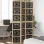 Biombo separador 3 paneles madera maciza Paulownia marrón negro de , Divisores de ambientes - Ref: Foro24-358799, Precio: 95,...
