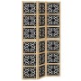 Biombo separador 3 paneles madera maciza Paulownia marrón negro de , Divisores de ambientes - Ref: Foro24-358799, Precio: 101...