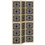 Biombo separador 3 paneles madera maciza Paulownia marrón negro de , Divisores de ambientes - Ref: Foro24-358799, Precio: 95,...