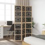Biombo separador 3 paneles madera maciza Paulownia marrón negro de , Divisores de ambientes - Ref: Foro24-358799, Precio: 101...