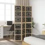 Biombo separador 3 paneles madera maciza Paulownia marrón negro de , Divisores de ambientes - Ref: Foro24-358799, Precio: 95,...