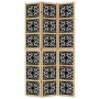 Biombo separador 3 paneles madera maciza Paulownia marrón negro de , Divisores de ambientes - Ref: Foro24-358799, Precio: 101...