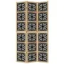 Biombo separador 3 paneles madera maciza Paulownia marrón negro de , Divisores de ambientes - Ref: Foro24-358799, Precio: 95,...