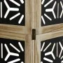 Biombo separador 3 paneles madera maciza Paulownia marrón negro de , Divisores de ambientes - Ref: Foro24-358799, Precio: 95,...