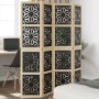 Biombo separador 4 paneles madera maciza Paulownia marrón negro de , Divisores de ambientes - Ref: Foro24-358802, Precio: 132...