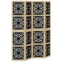Biombo separador 4 paneles madera maciza Paulownia marrón negro de , Divisores de ambientes - Ref: Foro24-358802, Precio: 132...